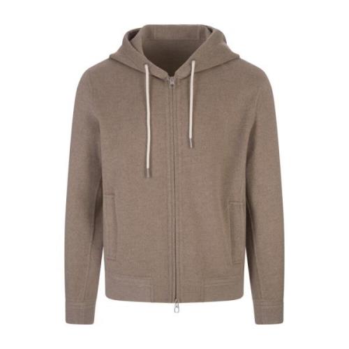 Montecore Brun Cashmere Zip-Up Hoodie Sweater Brown, Herr