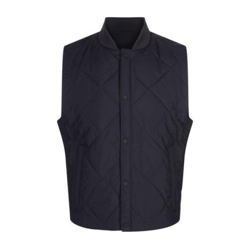 Hugo Boss Blå Vattentät Quiltad Gilet Kappa Blue, Herr