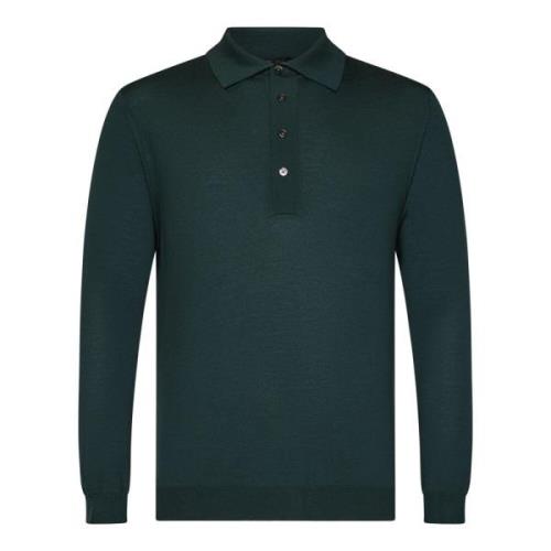 Low Brand Grön Merinoull Polo Tröja Green, Herr