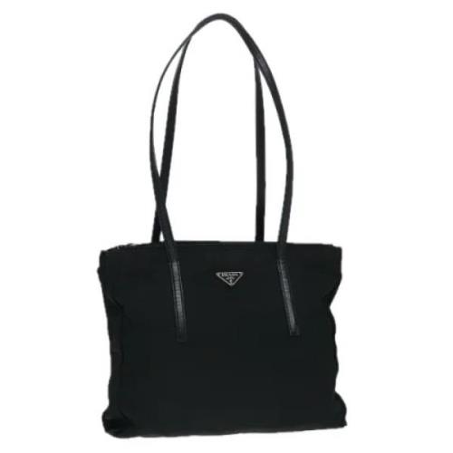 Prada Vintage Pre-owned Nylon totevskor Black, Dam