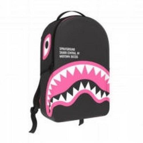 Sprayground Svart Solid Grå Rosa Haj Ryggsäck Black, Unisex