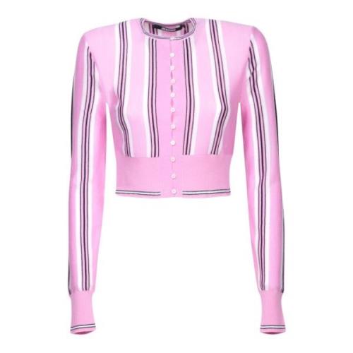 Jacquemus Rosa Randig Kofta Tröja Pink, Dam