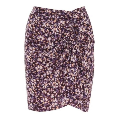 Isabel Marant Étoile Blommig Rynkad Minikjol Purple, Dam