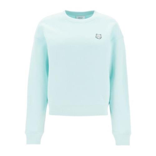 Maison Kitsuné Bold Fox Head Crewneck Sweatshirt Blue, Dam