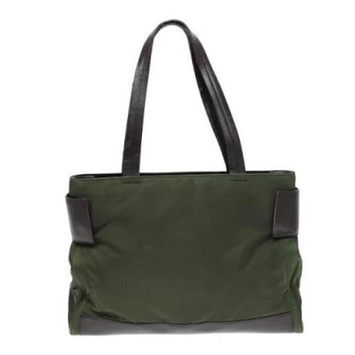 Prada Vintage Pre-owned Tyg totevskor Green, Dam