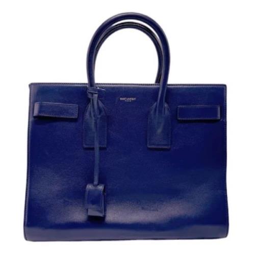 Yves Saint Laurent Vintage Pre-owned Laeder handvskor Blue, Dam