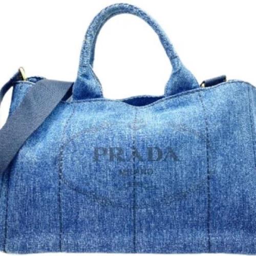 Prada Vintage Pre-owned Denim prada-vskor Blue, Dam