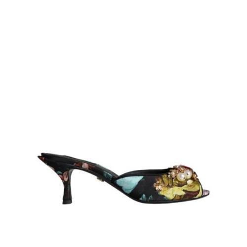 Dolce & Gabbana Dekorerade Slip On Sandaler Multifärgat Läder Multicol...