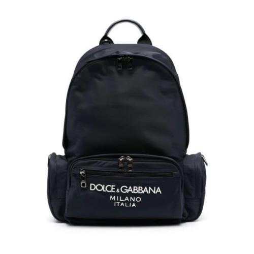 Dolce & Gabbana Logo Lettering Ryggsäck Blue, Herr