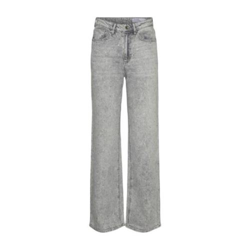 Vero Moda Högmidjade Bootcut Jeans Gray, Dam