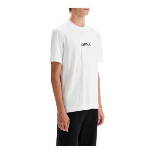 Ermenegildo Zegna T-shirt med gummerad logotyp White, Herr