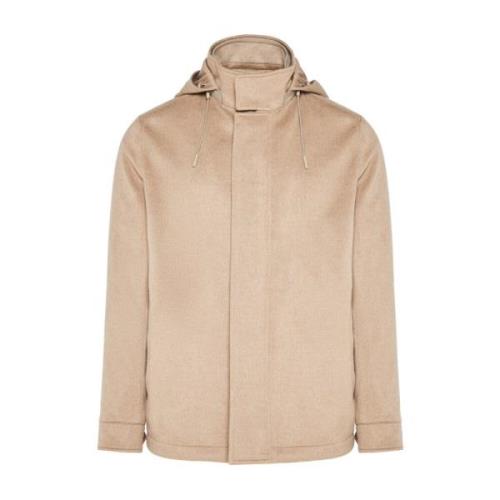 Ermenegildo Zegna Kashmirjacka med avtagbar huva Beige, Herr