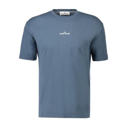 Stone Island Kompas Logo T-shirt i Mörkblå Blue, Herr