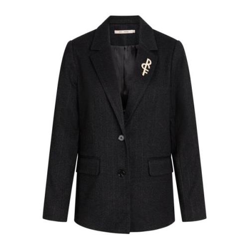 RUE de Femme Stilig Svart Blazer för Arbete Black, Dam