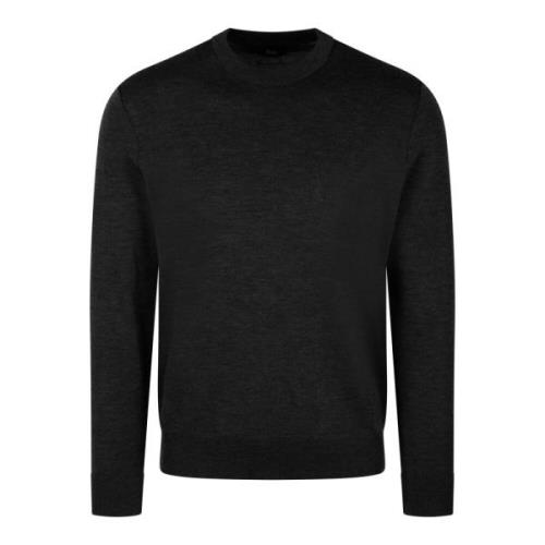 Herno Ren ull crew-neck tröja Fw24 Black, Herr