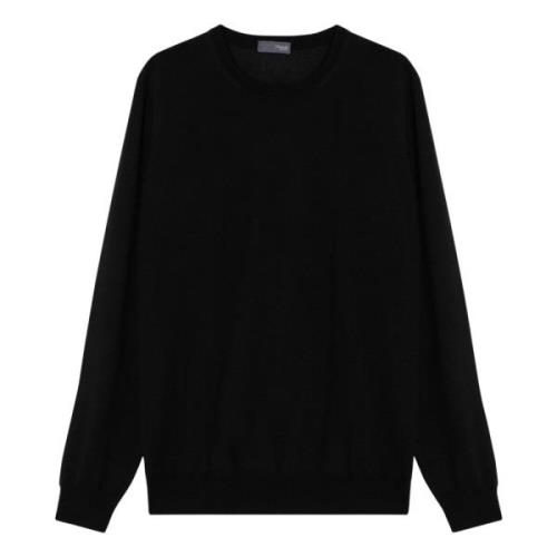 Drumohr Klassisk Crewneck Tröja Black, Herr