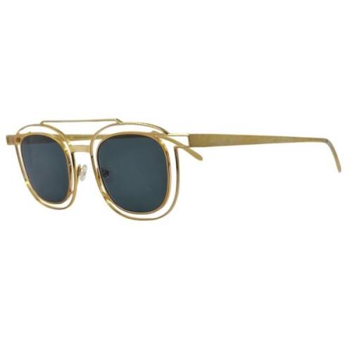 Thierry Lasry Handgjorda fyrkantiga solglasögon med dubbel metallring ...