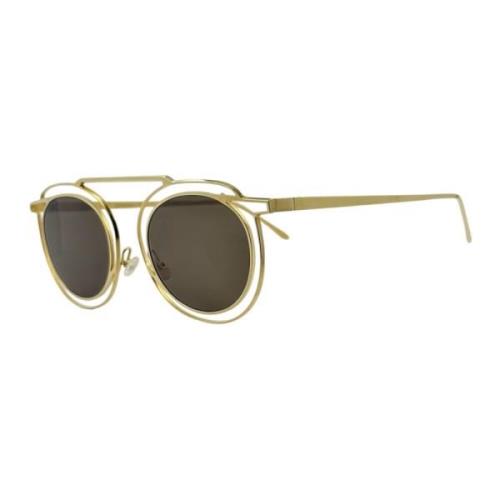 Thierry Lasry Handgjorda Ovala Solglasögon med Intrikat Design Yellow,...