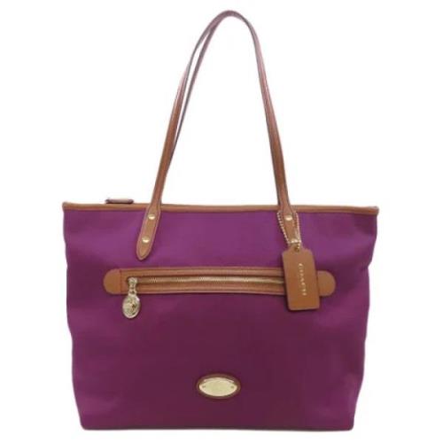 Coach Pre-owned Pre-owned Canvas handvskor Purple, Dam