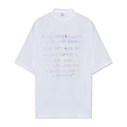 Vetements T-shirt med tryck White, Herr