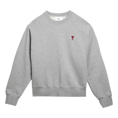 Ami Paris Hjärta Crewneck Sweater Gray, Herr