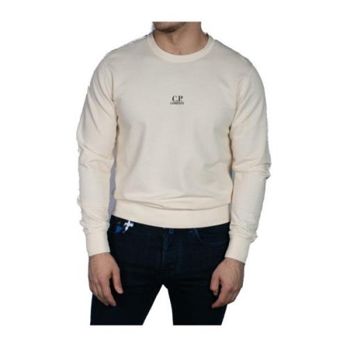 C.p. Company Räfflad crew neck sweatshirt med lins detalj Gray, Herr