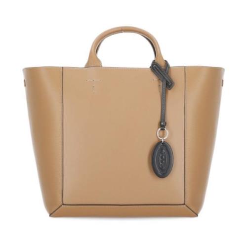 Tod's Brun Läder Shoppingväska med Fyra Handtag Brown, Dam