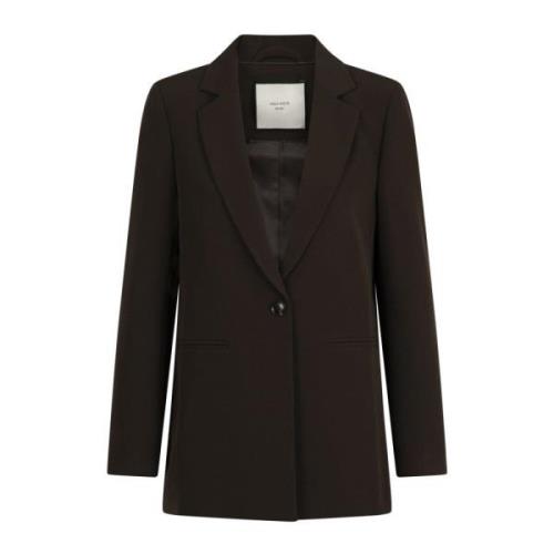 Neo Noir Klassisk Suit Blazer med Axelvaddar Brown, Dam