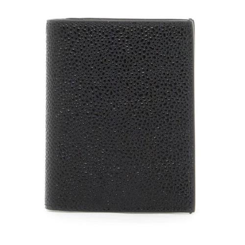 Thom Browne Hamrad Läder Bifold Korthållare Black, Herr