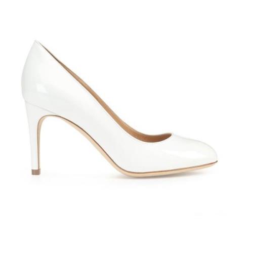 Sergio Rossi Läderpumps med 9 cm klack White, Dam