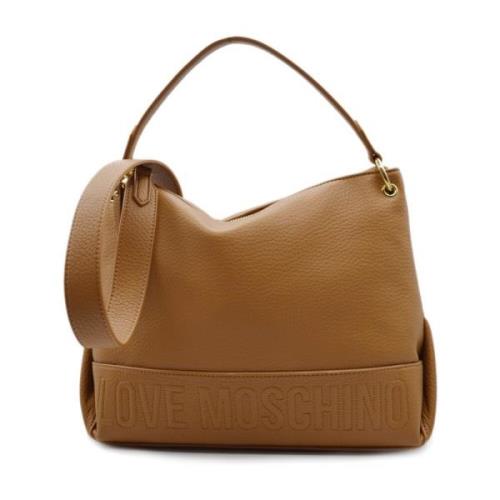 Love Moschino Ikoniskt Logotyp Skulder Väska Brown, Dam