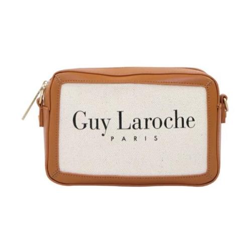 Guy Laroche Canvas Axelväska med Avtagbar Rem Beige, Dam