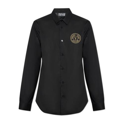 Versace Jeans Couture Skjorta med broderad logotyp Black, Herr