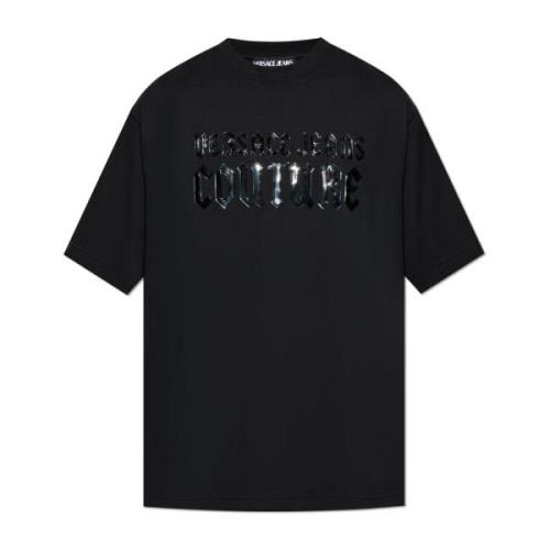 Versace Jeans Couture T-shirt med tryckt logotyp Black, Herr