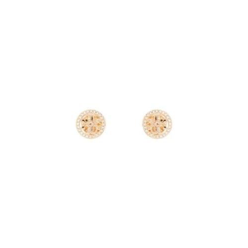 Tory Burch Ikoniska Miller Pavé Stud Örhängen Yellow, Dam