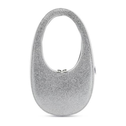 Coperni Glittrig Mini Hobo-väska Gray, Dam