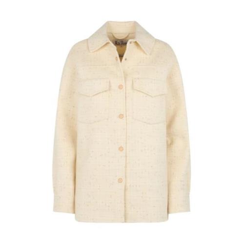 MC2 Saint Barth Rutig Kort Skjorta Beige, Dam