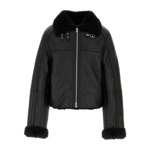 Entire Studios Shearling Biker Jacket Black, Herr