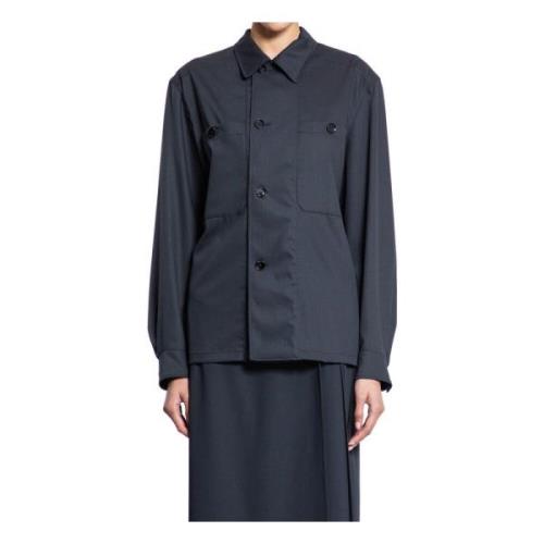 Lemaire Svart Ull Militär Overshirt Black, Dam