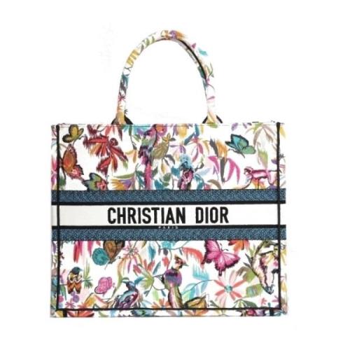 Dior Broderad Logo Toteväska med Blomma Multicolor, Dam