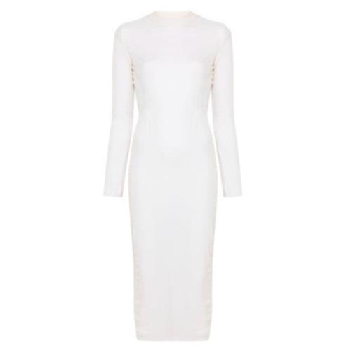 Mugler Elegant Ecru Robe Klänning White, Dam