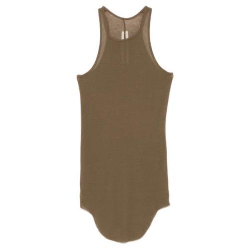 Rick Owens Rib Tank Top i Bean Färg Green, Dam