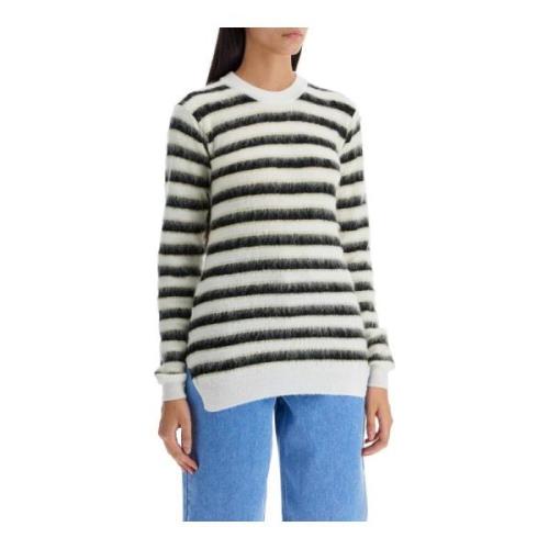 Marni Randig Mohair Crewneck Pullover Multicolor, Dam