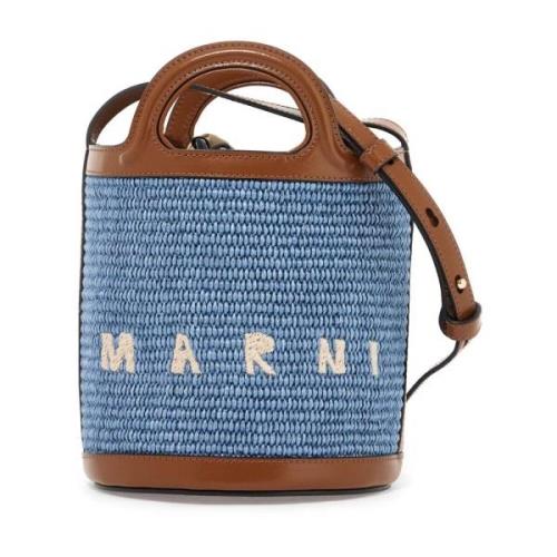 Marni Tropicalia hinkväska med läderkant Blue, Dam