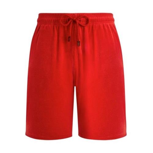 Vilebrequin Terry Bermuda Shorts Solid Red, Herr