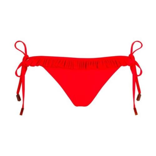 Vilebrequin Solid Mini Bikiniunderdel med Sidoband för Damer Red, Dam