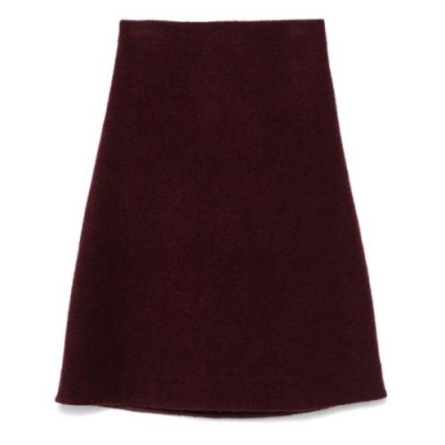 Jil Sander Burgundy A-Linje Kjol Red, Dam