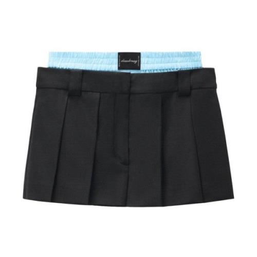 Alexander Wang Prestyled Veckad Skort Svart Black, Dam