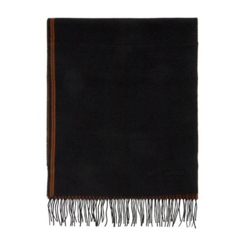 Ermenegildo Zegna Lyxigt Sidenscarf med Jacquard Profiler Black, Herr