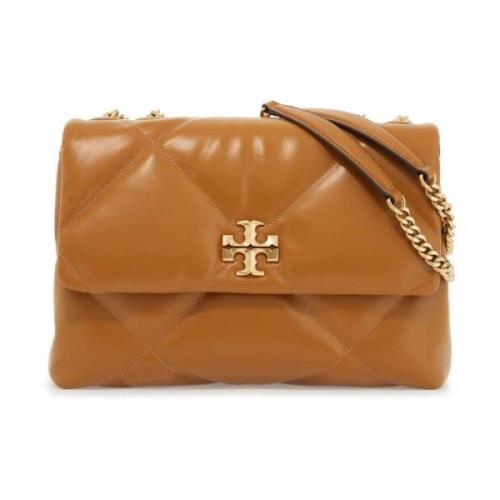 Tory Burch Vadderad läder axelväska Brown, Dam